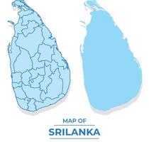 Sri Lanka map set simple flat and outline style illustration vector