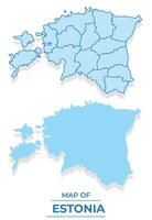 Estonia map set simple flat and outline style illustration vector