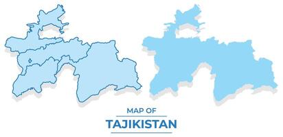 Tajikistan map set simple flat and outline style illustration vector