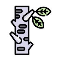 A birch tree with leaves on it vector