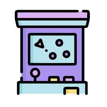 An arcade machine with a screen and buttons vector