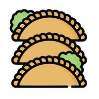 Three tacos are stacked on top of each other vector