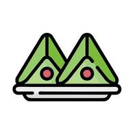 Two triangles with a red dot on top of them vector