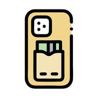 A phone with a wallet and dice inside vector