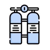 Two oxygen tanks on a white background vector