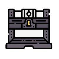 A black and white image of a computer with a key vector