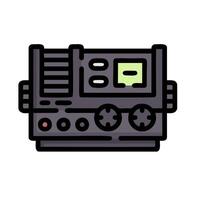 A radio with a green light on it vector