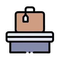A suitcase with a bag on top of it vector
