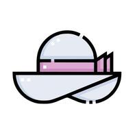 A hat with a pink ribbon on it vector