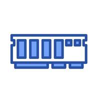 A blue and white line icon of a computer vector