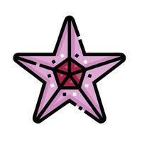 A pink star with a red star in the middle vector