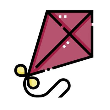 A kite with a string attached to it vector
