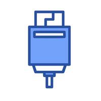 A blue icon of a computer cable vector
