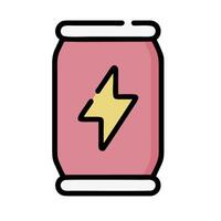 A can of soda with a lightning bolt on it vector
