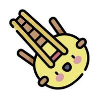 A yellow bear with a ladder on its back vector