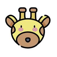 A cartoon giraffe head with a pink nose vector