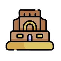 A building with a large arch on top vector