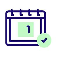 A calendar with a check mark on it vector