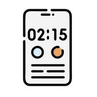 A phone with a clock on it and a number on it vector