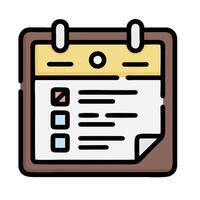A calendar icon with a check list on it vector