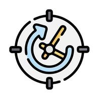 A clock icon with a clock in the middle vector