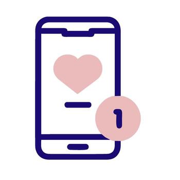 A phone with a heart on it and a button vector