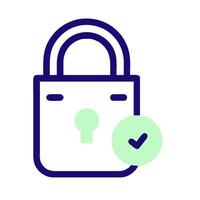 A lock with a check mark on it vector