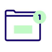 A folder icon with a green arrow pointing to it vector