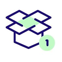 A box with a green arrow pointing to it vector