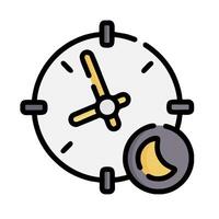 A clock with a moon and a clock face vector