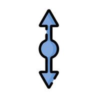 An arrow pointing to the left and right vector