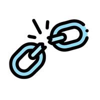 A blue chain with two links on it vector