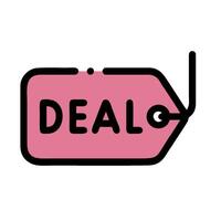 Deal - a pink tag with the word deal on it vector