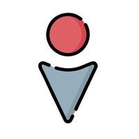 A red dot on a map icon vector