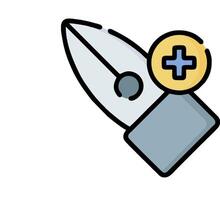 A pen with a plus sign on it vector