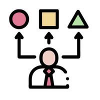 A man with a tie and a bunch of shapes around him vector