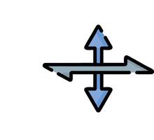 An arrow pointing to the left and right vector