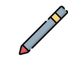 A pencil with a red tip on a white background vector