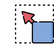 A blue box with an arrow pointing to it vector
