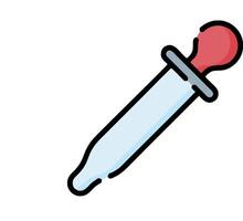 A syringe with a red tip on it vector