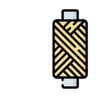 A yellow and black cord with a white stripe vector