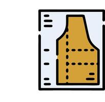 A drawing of a vest with a ruler on it vector