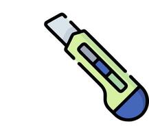 A green and blue knife with a blue handle vector