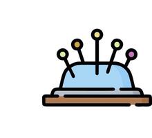 A pin cushion with pins on top vector