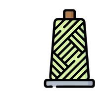 A spool of thread with a green and white pattern vector