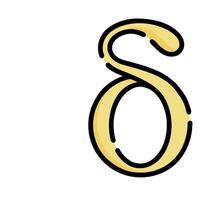 A gold number two with a black outline vector