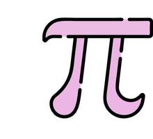 The symbol for pi is shown in pink vector