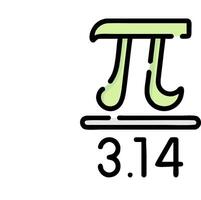 The pi symbol is shown in green and black vector
