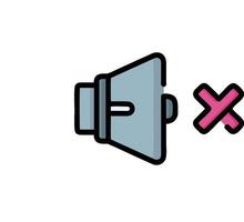 A speaker with a x and a cross on it vector