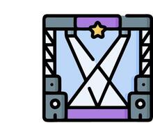 A purple and white sign with a star on it vector